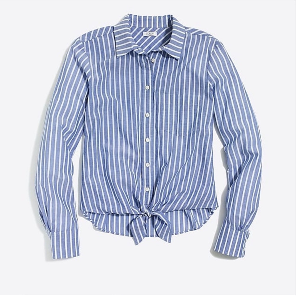 J.Crew Factory Printed Tie-Waist Shirt